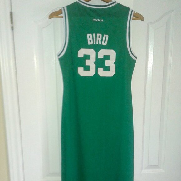 NBA Celtics Reebok Hardwood Classics Larry Bird 33 Jersey Dress - Picture 1 of 2